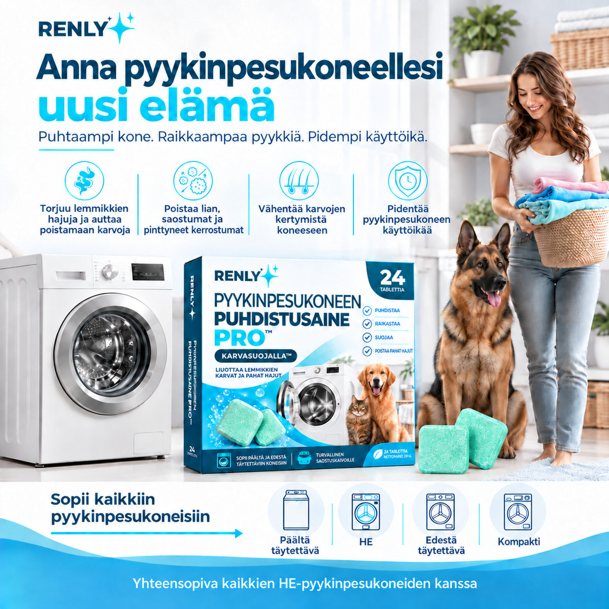 Renly Pro uudistaa pesukoneen